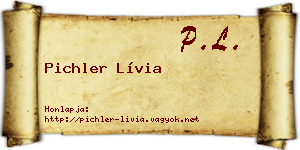 Pichler Lívia névjegykártya